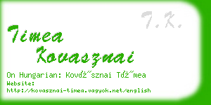 timea kovasznai business card